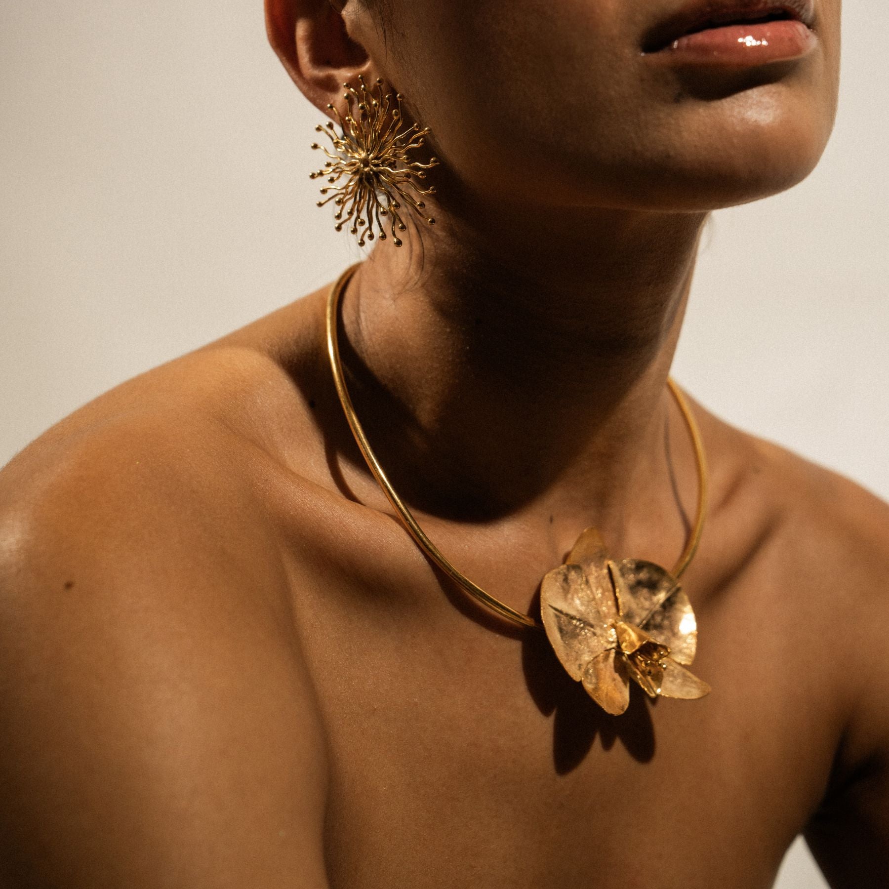 Brass Lily Necklace