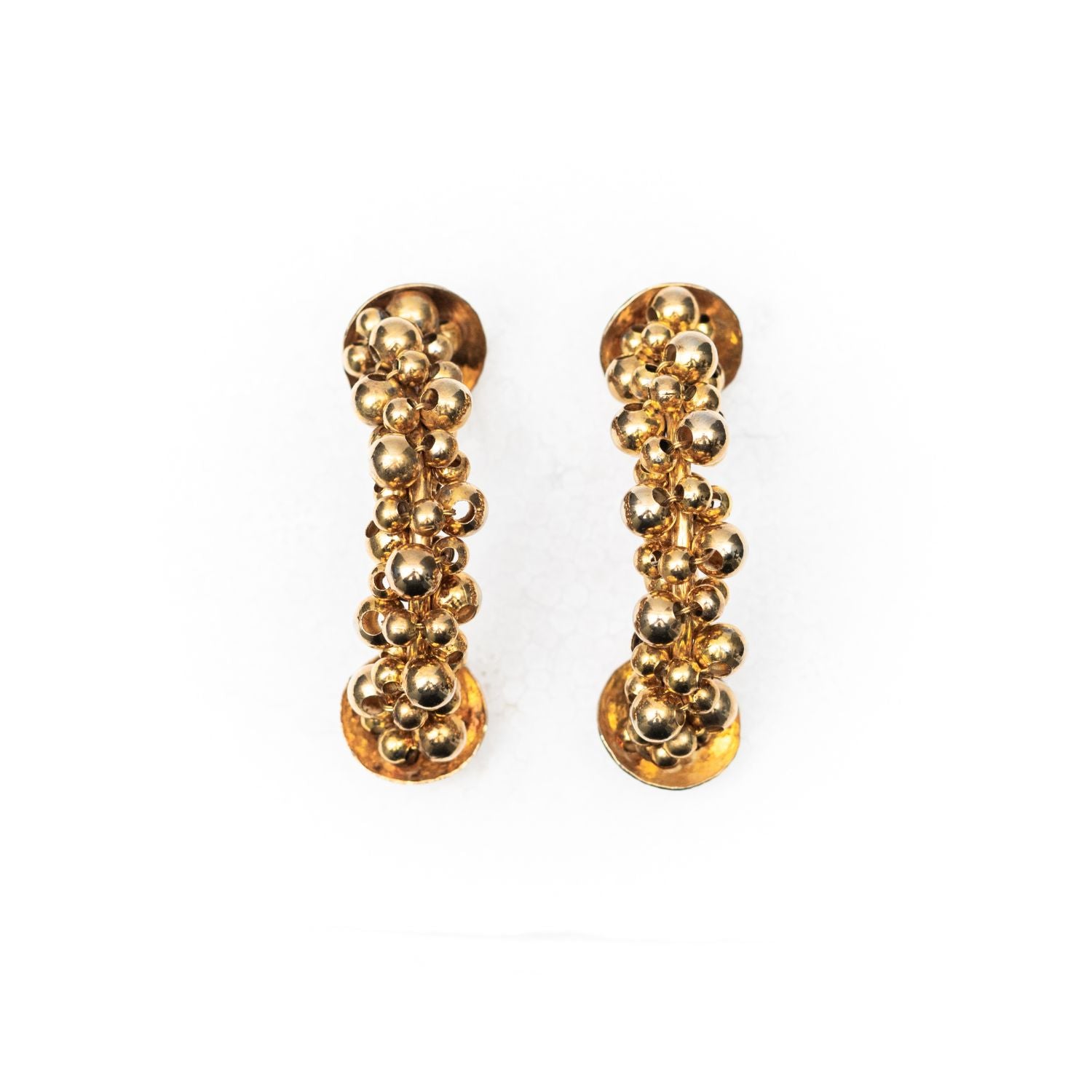 Gold Button Earring