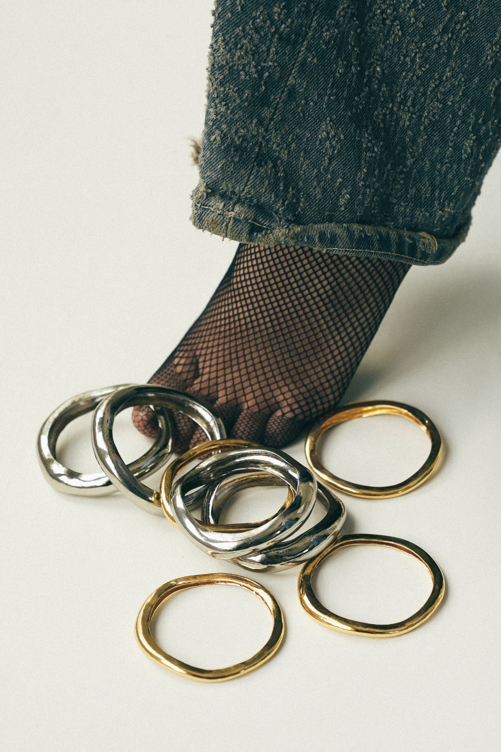Gold Ripple Bangle