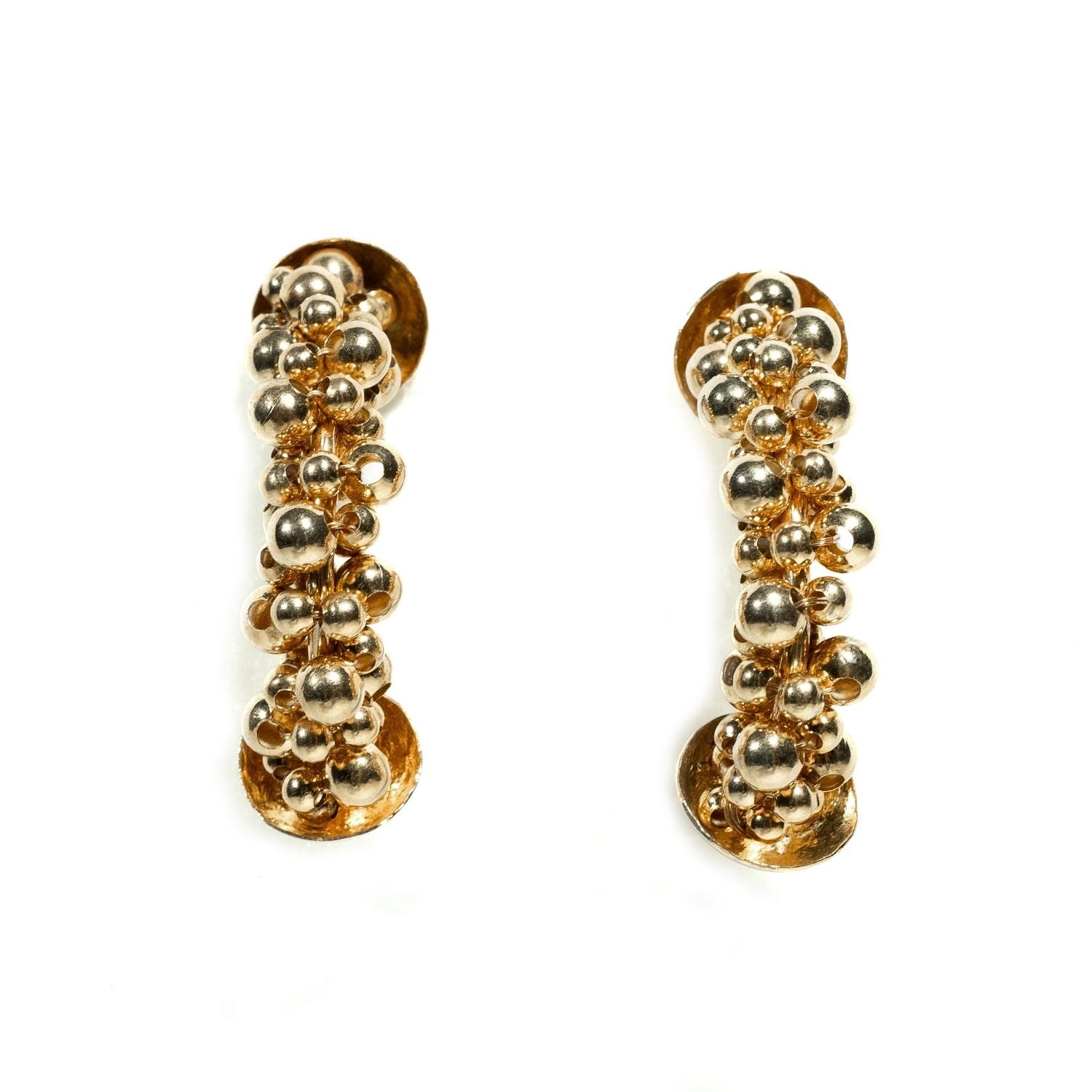Gold Button Earring