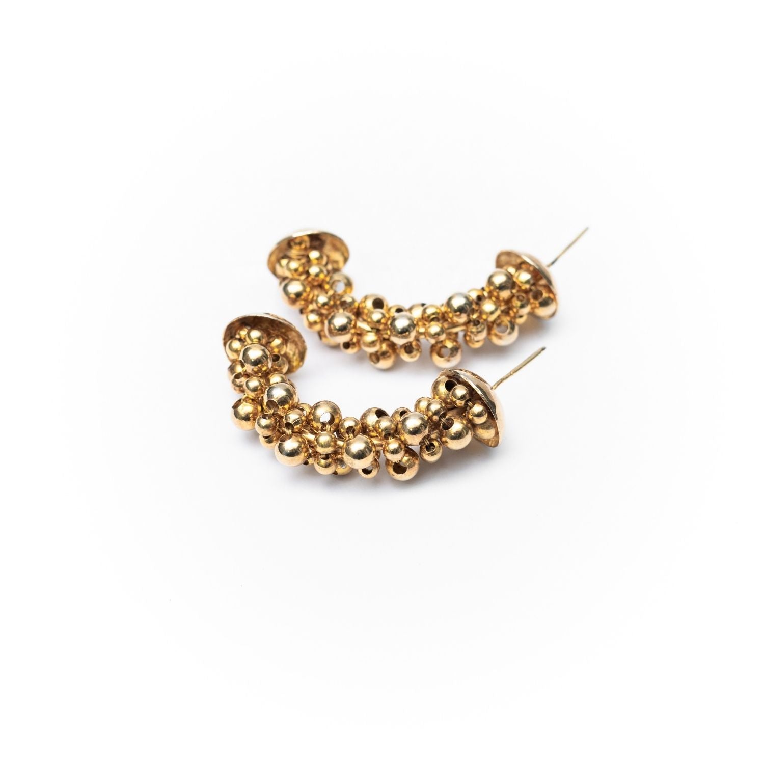 Gold Button Earring
