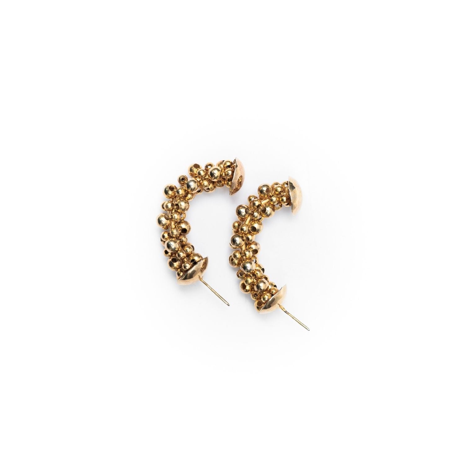 Gold Button Earring
