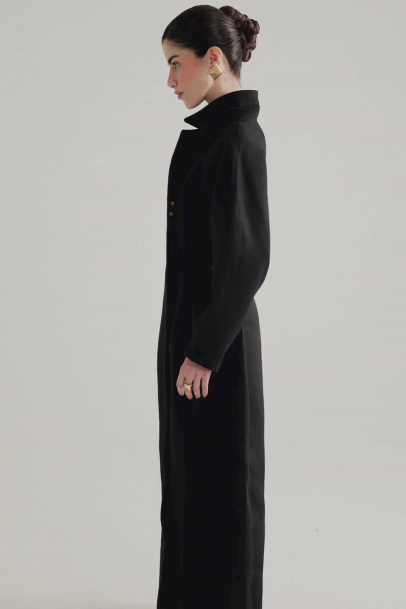 Onyx Pleat Sculpt Coat